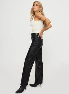 product Princess Polly High Waisted Pants High Waisted Pants High Waisted Pants  Dempsey Faux Leather Pants Black