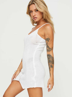 Galvez Knit Mini Dress White