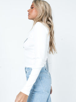 product Princess Polly Full Sleeves High Neck  Beatrix Long Sleeve Tee White