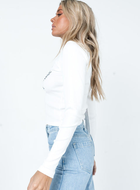 product Princess Polly Full Sleeves High Neck  Beatrix Long Sleeve Tee White