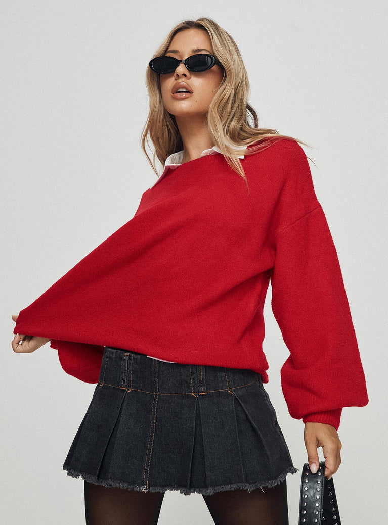 Ruby Rana Sweaters Ryanna Sweater Red