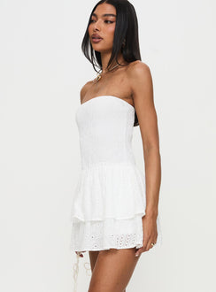 Aureliah Strapless Playsuit White