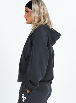 Hoodie Graphic print Drawstring hood Ribbed cuffs and waistband Drop shoulder