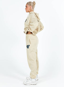 Pants Elasticated waist and cuffs Twin hip pockets Straight leg