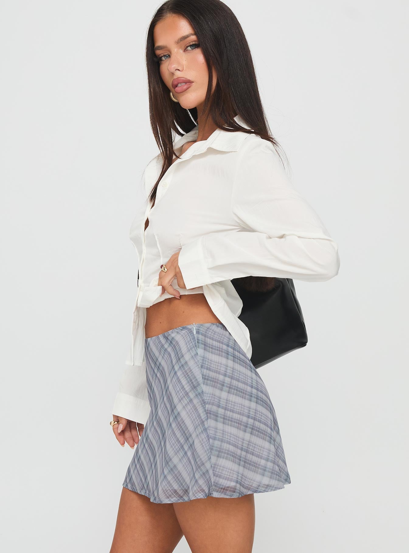 Feed The Soul Mini Skirt Grey Multi