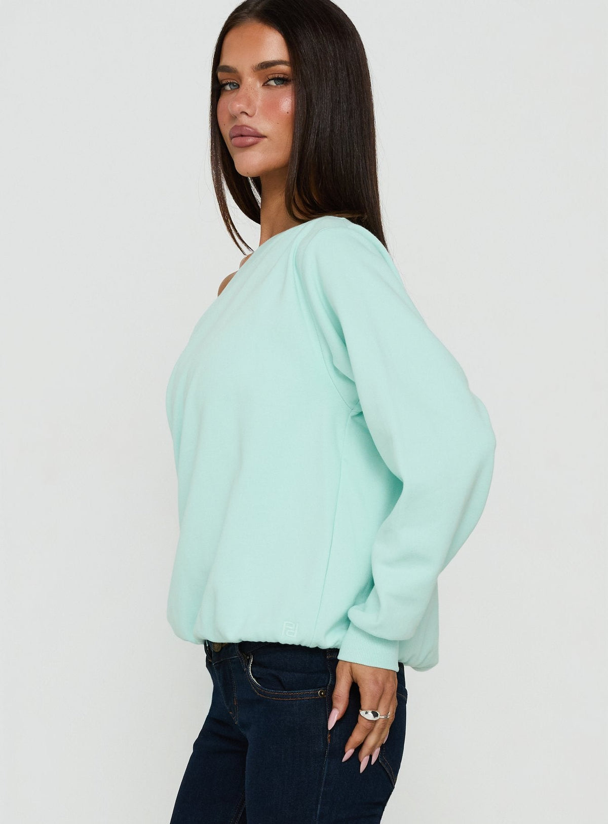 Wellness Off The Shoulder Jumper Turquoise