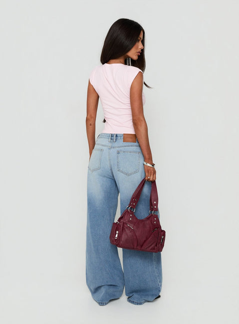 Lokura Low Rise Slouchy Jeans Vintage Mid Blue Wash