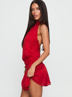 Maelis Backless Playsuit Red