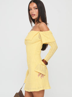 Vierra Long Sleeve Mini Dress Lemon