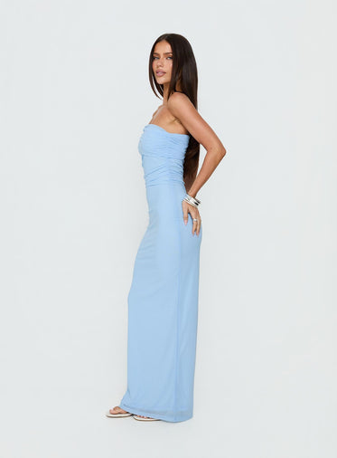 knee length dresses for ladies Hamri Maxi Dress White / Blue Floral