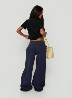 Lockie Foldover Baggy Track Pants Navy