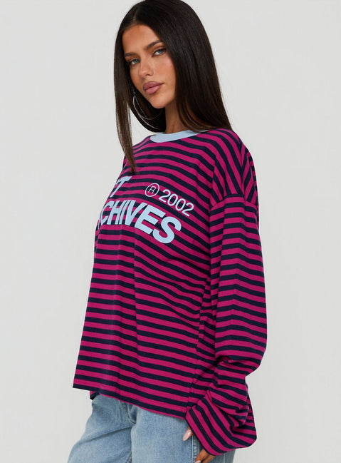 Art Archives Long Sleeve Graphic Top Multi Stripe