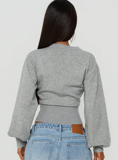 Emerica V Neck Cinched Sweater Grey