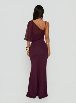 Isebella Sheer Poncho Maxi Dress Mulberry