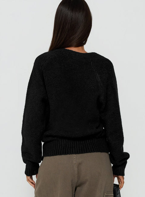 Daelan Wrap Knit Cardigan Black