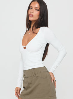 Sold On You Long Sleeve Top White