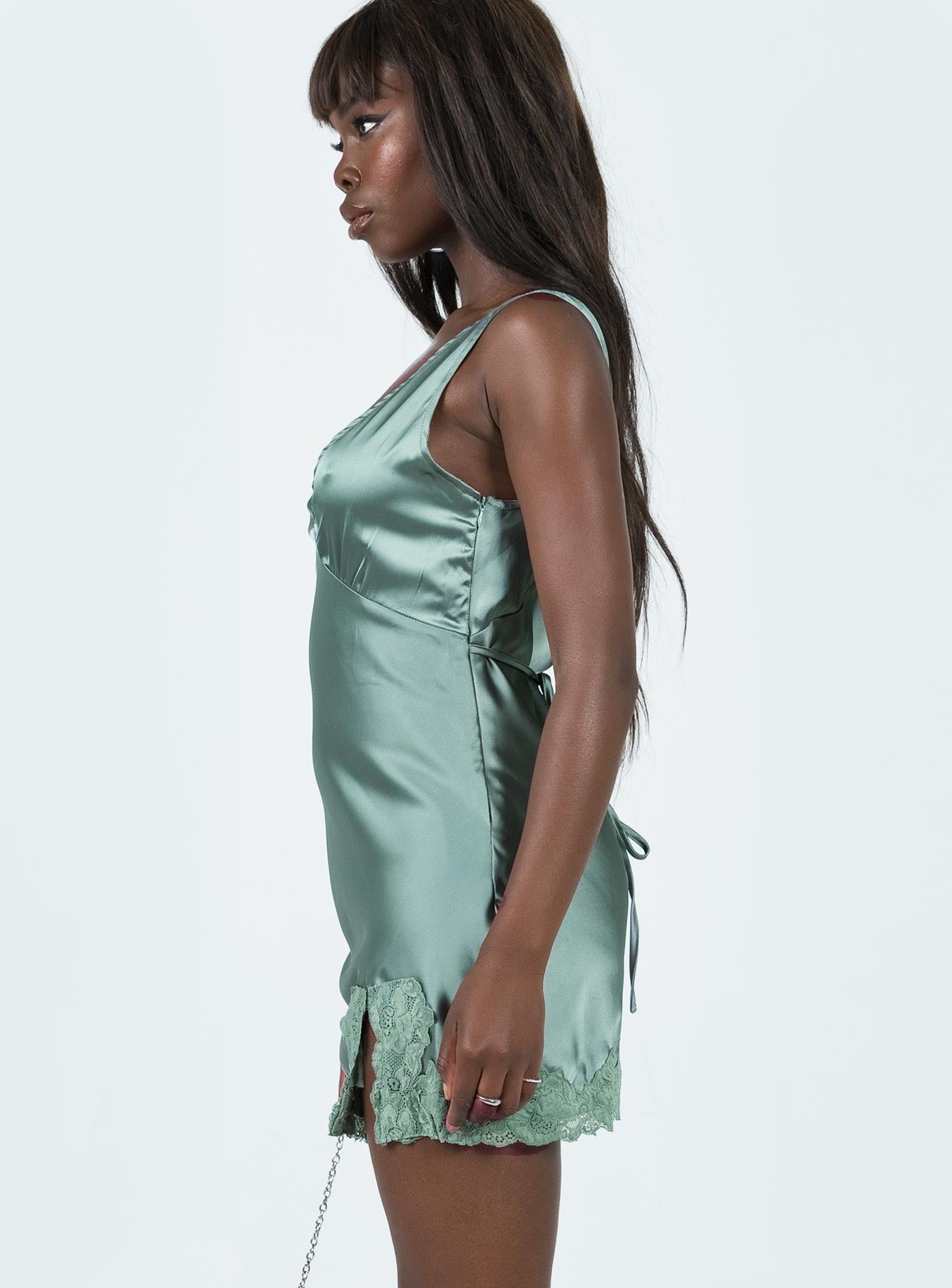 product Princess Polly Asymmetric Neckline  Athenia Mini Dress Green