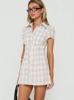 Selenne Collared Short Sleeve Playsuit Check