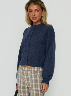 Kammi Button Up Cardigan Navy