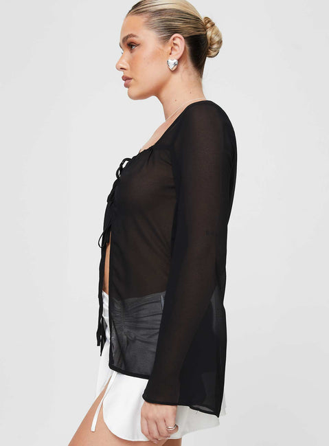 product Princess Polly Full Sleeves High Neck  Avona Long Sleeve Top Black