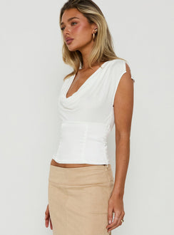 Sommerset Cowl Neck Top White