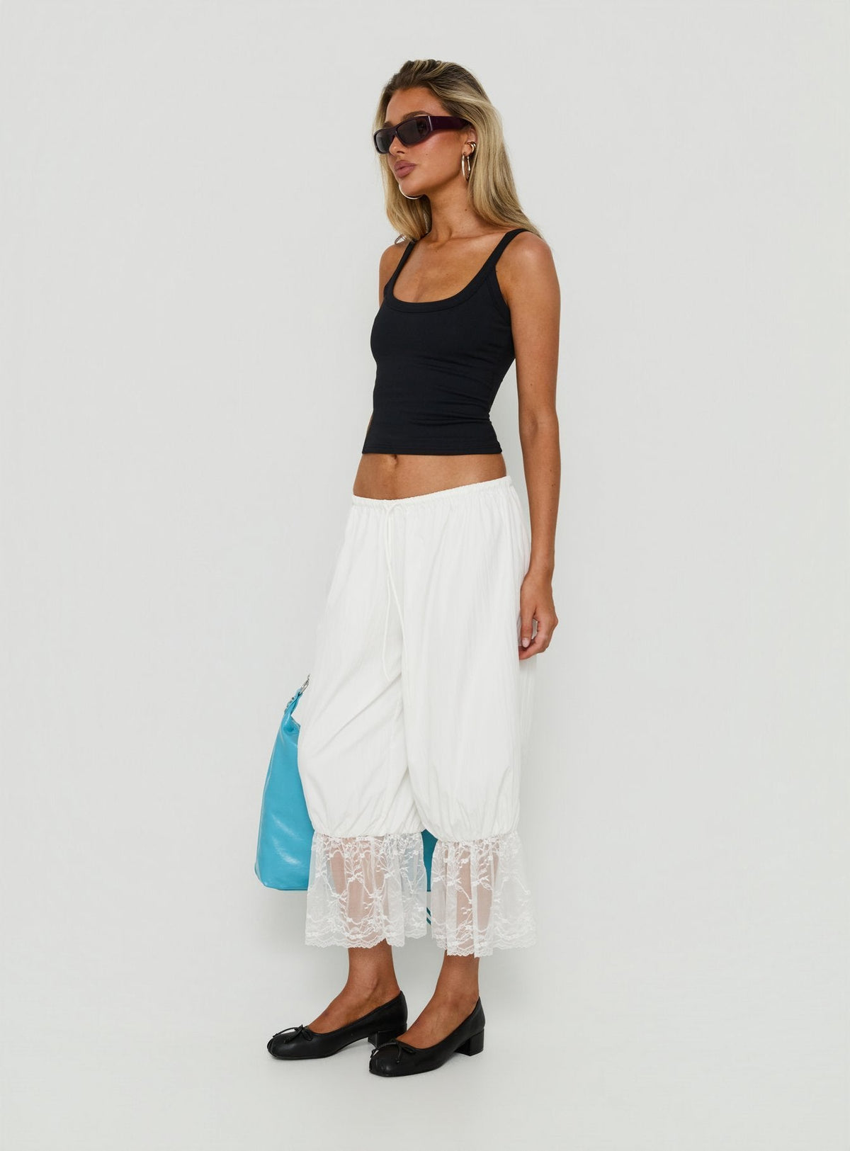Daiana Lace Culotte Pants Cream