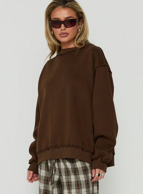 Laine Crew Neck Jumper Brown