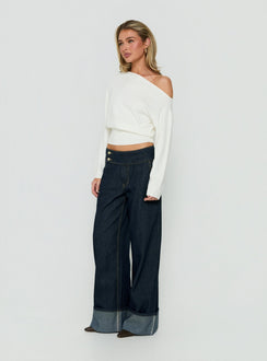 Nikoletta Foldover Jeans Raw Denim