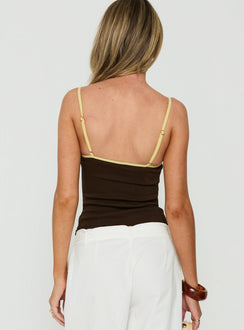 Zelaida Contrast Corset Top Brown / Butter