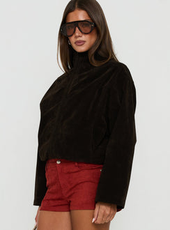 Dalmazia Funnel Neck Jacket Chocolate