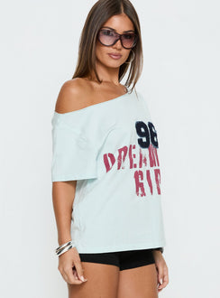 Dream Girl 96 Oversized Graphic Tee Blue