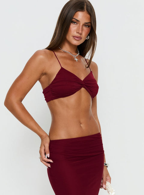 Delores Ruched Top Red
