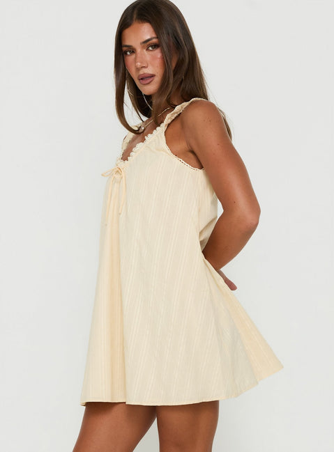 Antiquity Swing Mini Dress Butter Yellow
