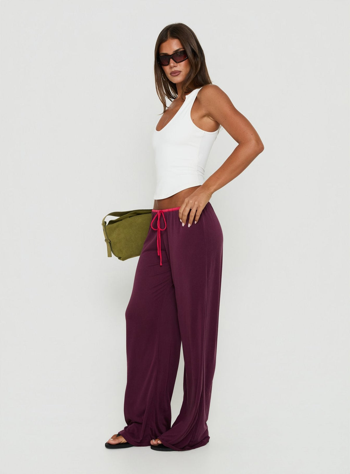 Jessika Ultra Low Pants Red / Plum