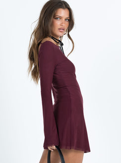 Lukea Long Sleeve Mini Dress Mauve Petite