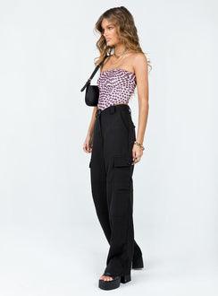 product Princess Polly High Waisted Pants  Kaydence Cargo Pants Black