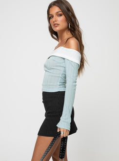 Front view of model wearing  front Roby Pinstripe Skort Black Princess Polly High Waisted Shorts 