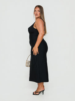 Justina Bandage Midi Dress Black Curve
