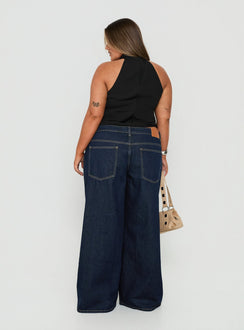 Tidal Wave Low Rise Straight Leg Jeans Raw Denim Curve