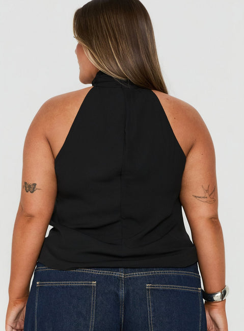 Adalynne Twist Front Top Black Curve