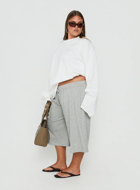 Nikko Longline Fleece Shorts Grey Marle Curve