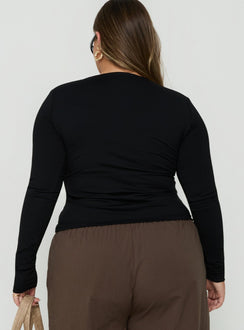 Evangelene Long Sleeve Top Black Curve