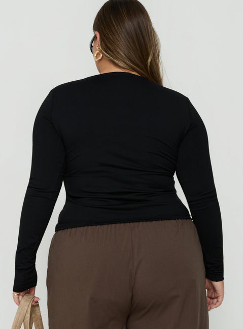 Evangelene Long Sleeve Top Black Curve