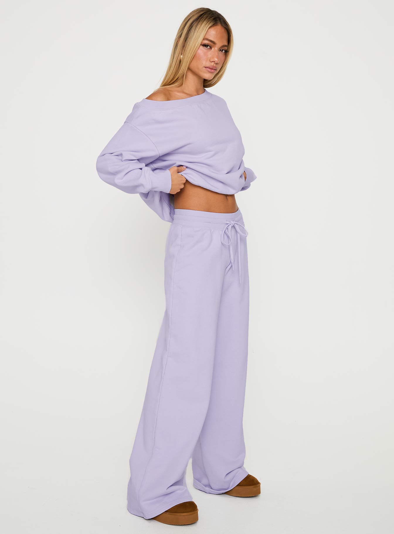 Dodie Wide Leg Pants Washed Lavender