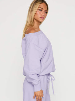 Wellness Off The Shoulder Jumper Washed Lavender