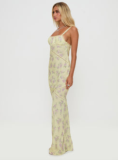 Gardens Of Babylon Lace Maxi Dress Lemon Floral