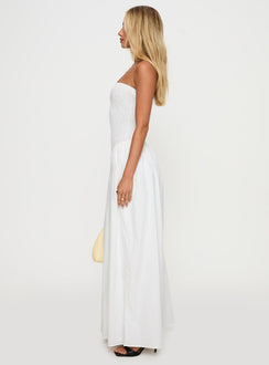 Percie Strapless Maxi Dress White