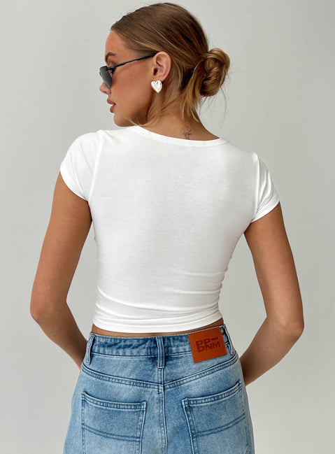 product Princess Polly Short Sleeves Crew Neck  Getaway Baby Tee White