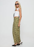 Maxi skirt Floral print, high rise fit, invisible zip fastening Non-stretch material, fully lined 