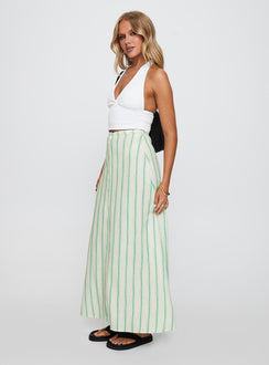 Bess Maxi Skirt Green Stripe